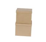 Lot de 2 boîtes rectangles 25x20x20/23,5x18,5x19,5cm - Kraft