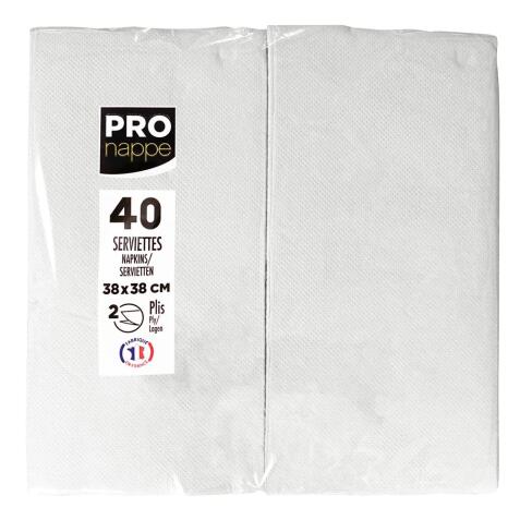 Paquet de 40 serviettes micro gaufrées ouate 2 plis - pliées 1/8