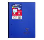 Bloc de cours agrafé grand côté Koverbook A4+ 160 pages détachables perforé 4 trous ligné + marge couverture polypropylène transparent - Assortis
