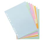 Intercalaire exacompta carte forte 170gr a4 8 positions    coloris pastel