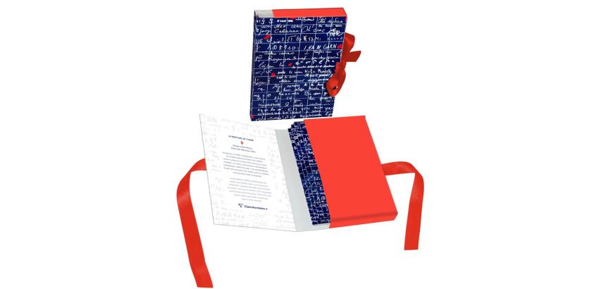 Le Mur des Je t'aime, Correspondentieset 15,5x10 cm met 10 dubbele kaarten 8,25x12,8 cm en 10 enveloppen Pollen 9x14 cm Koraalrood