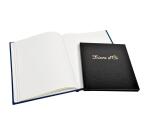 Guest book imitation leather with title - protrait 19x21cm - Assorted colours