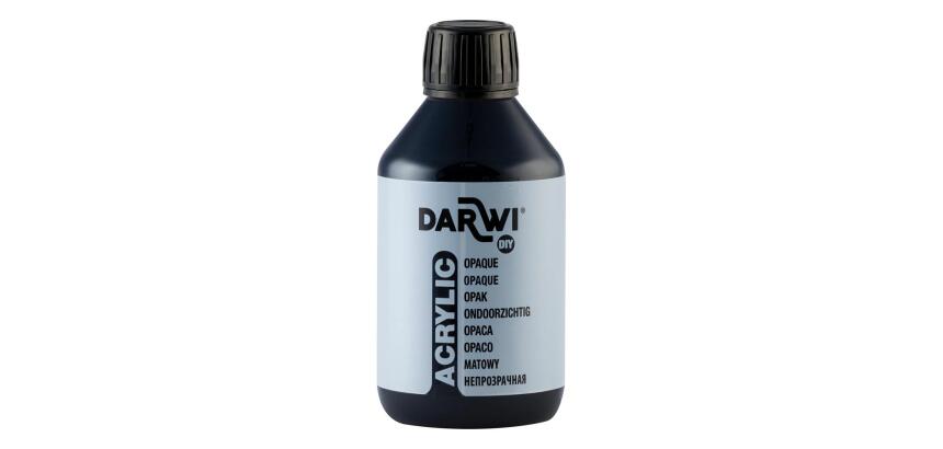 Darwi Flacon de 250 ml de Peinture Acrylique Universelle Opaque - Noir
