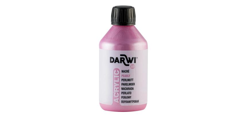 Darwi Flacon de 250 ml de Peinture Acrylique Universelle Nacrée - Rose