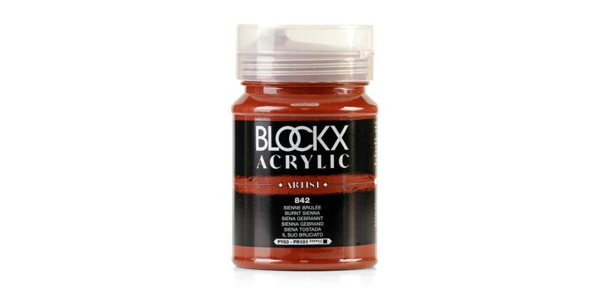Peinture acrylique fine pot 500ml - Sienne brûlée