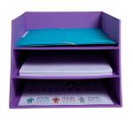 Corbeille à courrier Combo 3 niveaux carton Teksto - Couleurs assorties