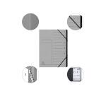 Trieur agrafé avec élastiques intérieur noir 7 compartiments - A4