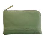 Rhodiarama pochette zippée en simili cuir - taille S (11x17 cm) - Sauge