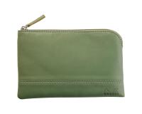 Rhodiarama pochette zippée en simili cuir - taille S (11x17 cm) - Sauge