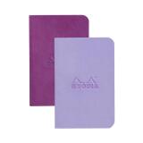 Rhodiarama 2 Minibooks souples 7x10,5 cm 64p L papier ivoire 90g - Assortis