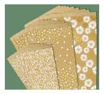 Sachet de 50 pochettes kraft, 12x24+4,5cm vagues - Blanc