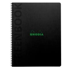 Greenbook cahier recyclé et recyclable en carte souple 350 g/m2 - A4+ 22,5x29,7 cm 160 pages 5/5 perforation 4 trous - Papier Clairefontaine recyclé 90 g/m2 - Noir - New - Noir