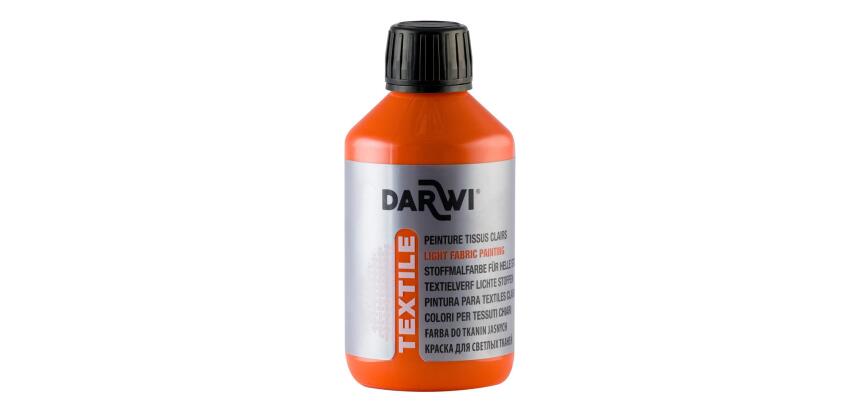 DARWI Flacon de 250 ml de Peinture Textile Opaque - Orange