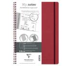 My.Notes Age Bag cahier reliure intégrale à marges détachables A4 120 pages détachables DOT + cadre en-tête - Rouge
