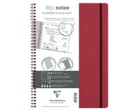 My.Notes Age Bag cahier reliure intégrale à marges détachables A4 120 pages détachables DOT + cadre en-tête - Rouge