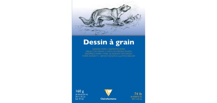 Dessin à Grain bloc collé 20F A3 160g