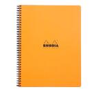 Notebook Rhodia Classic reliure intégrale & 22,5x29,7 cm 160 pages petits carreaux 5x5 avec cadre en-tête détachables perforation 4 trous 80g - Assortis