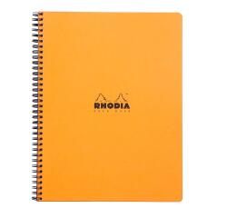 Notebook Rhodia Classic reliure intégrale & 22,5x29,7 cm 160 pages petits carreaux 5x5 avec cadre en-tête détachables perforation 4 trous 80g - Assortis