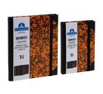 Carnet Marbre 220x170, 192 pages lignées - Orange