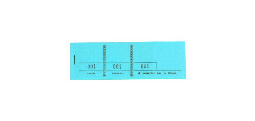 Bloc passe-partout 100 feuillets numérotés de 3 volets - Format 4,8x15 cm