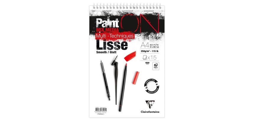 PaintON Lisse bloc spiralé 15F A4+ 250g
