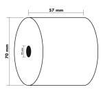 Rollos para caja y calculadoras - 1 pliegue offset - 60 g/m2 - Blanco