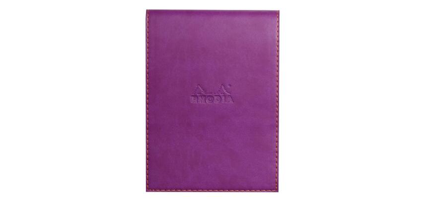 Rhodiarama porte-bloc avec porte-crayon + bloc N°13petits carreaux 5x5 - Violet