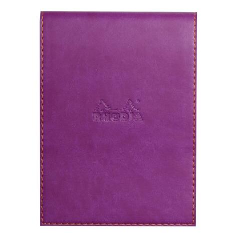 Rhodiarama porte-bloc avec porte-crayon + bloc N°13petits carreaux 5x5 - Violet