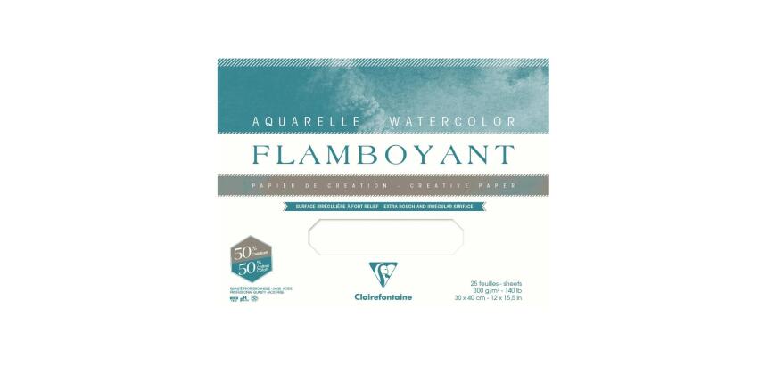 Flamboyant bloc collé 4 côtés 20F 31x41cm 300g