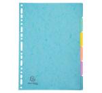 Intercalaires carte lustrée 400g/m2 Aquarel 6 positions - A4 - Couleurs assorties