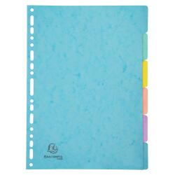 DIVIDERS A4 6P pressboard 400g AQUAREL - Assorted colours