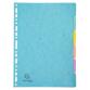 DIVIDERS A4 6P pressboard 400g AQUAREL - Assorted colours