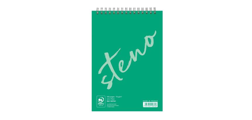 Bloc de bureau Sténo reliure intégrale en-tête A5 90 feuilles uni 70 g - Vert clair