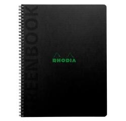 Greenbook cahier recyclé et recyclable en carte rigide 715 g/m2 - A5+ 16 x 21 cm 160 pages 5/5 perforation 6 trous - Papier Clairefontaine recyclé 90 g/m2 - Noir - New - Noir