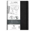 My.Notes Age Bag cahier reliure intégrale à marges détachables A4 120 pages détachables DOT + cadre en-tête - Noir