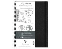 My.Notes Age Bag cahier reliure intégrale à marges détachables A4 120 pages détachables DOT + cadre en-tête - Noir