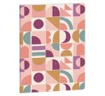 Motifs géométriques et couleurs tendance inspirés du design rétro-chic, pour un carnet agrafé qui ne passe pas inaperçu. - Visuel