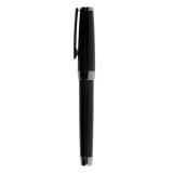 Stylo en métal précieux, corps PVD noir matt et attributs ruthénium noir poli, plume acier traitée Ruthénium en taille M
