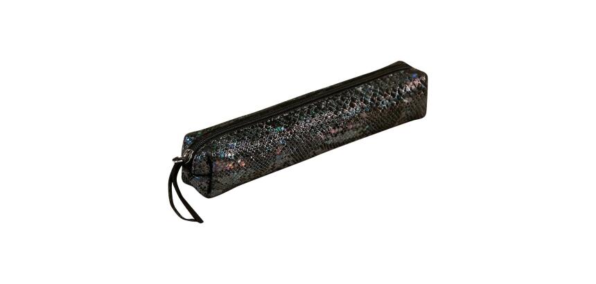 CÉLESTE CUIR Trousse SLIM 4x2,5x19,5 cm Lazer Noir