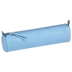 CUIR TEINTÉ Trousse Ø5,5x22 cm Bleu ciel
