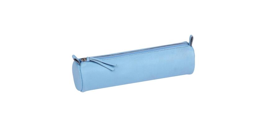 CUIR TEINTÉ Trousse Ø5,5x22 cm Bleu ciel