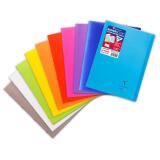 Cahier piqué Koverbook A4 96 pages grands carreaux couverture polypropylène transparent - Assortis