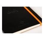 Rhodiarama Perpetual A5 128p papier ivoire 90g coins microperforés avec élastique - Noir