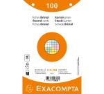 Pk100 Exa Rec Card 12.5x20cm Square Ast - Assorted colours
