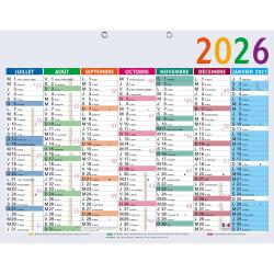 Calendrier Multicolore 43 x 33,5 cm Semestriel 2026 - Multicolore