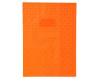 Protège-cahiers grain losange PVC 18/100ème avec porte-étiquette 24x32 cm - Orange