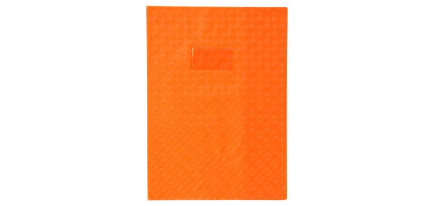 Protège-cahiers grain losange PVC 18/100ème avec porte-étiquette 24x32 cm