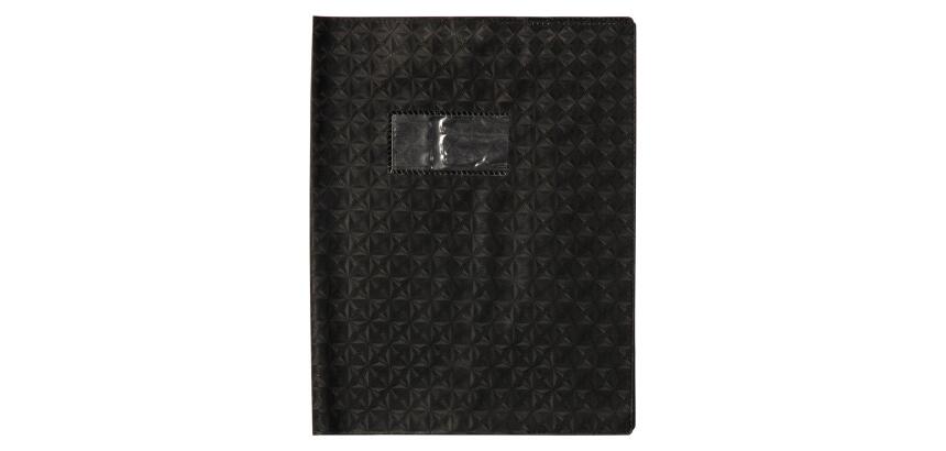 Protège-cahiers grain losange PVC 18/100ème avec porte-étiquette 17x22 cm