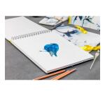 Inkebana, Carnet d'artiste reliure intégrale 32x24 cm, 40 feuilles de papier dessin blanc multitechniques 180g - Multicolore