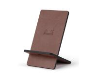 Rhodiarama support pour téléphone mobile simili cuir italien 13x8x8,5 cm - Chocolat